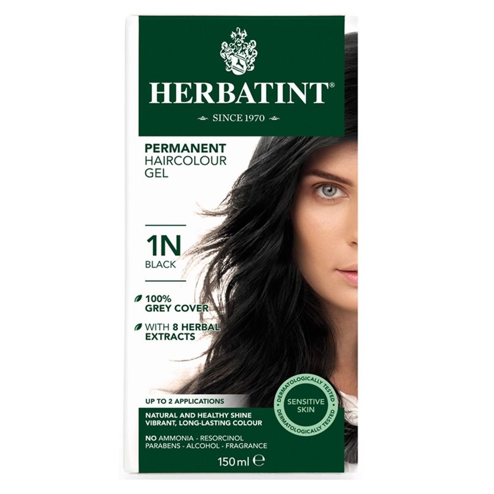 Herbatint 1N Black Permanent Hair Colour Gel 150 mL - Easy Pharmacy LLC