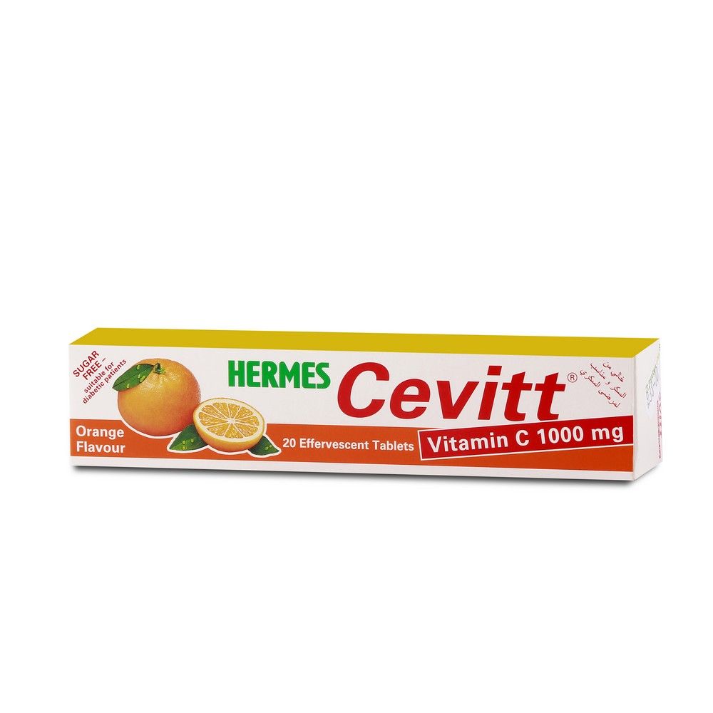 Hermes Cevitt 1000MG Orange Effervescent Tablets 20's - Easy Pharmacy LLC