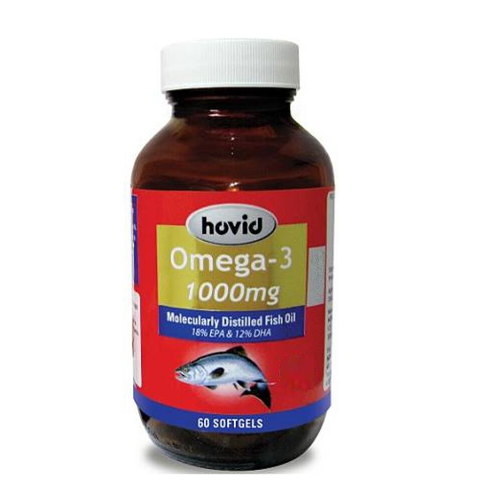Hovid Omega 3 1000mg Fish Oil Supplement Capsules, Pack of 60's - Easy Pharmacy LLC