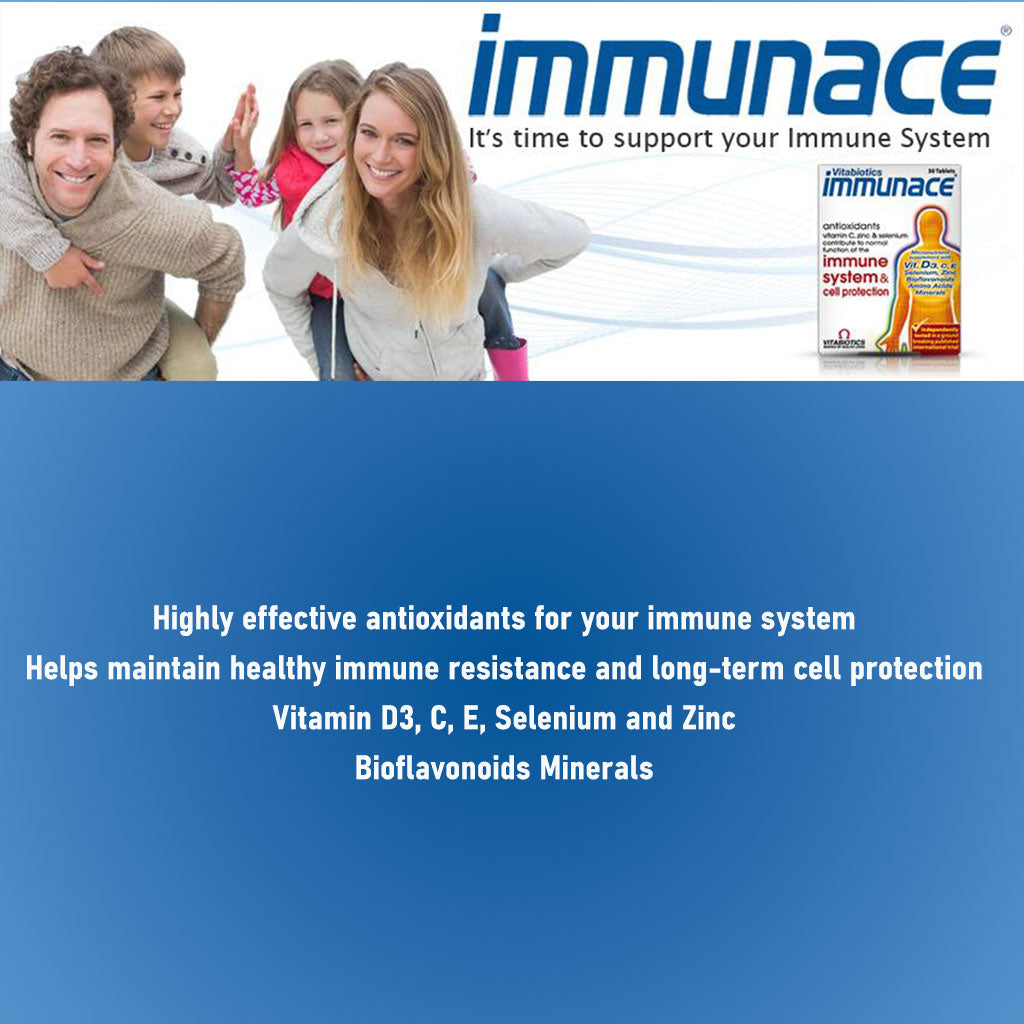 Vitabiotics Immunace Tablets With Antioxidants, Vitamins & Minerals For Healthy Immune System, Pack of 30's - Easy Pharmacy LLC