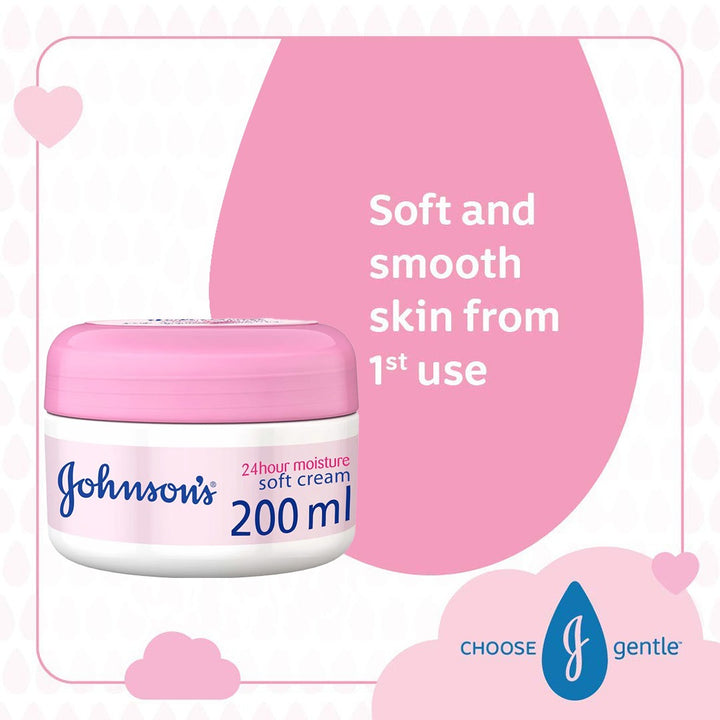 Johnson's 24 hour Moisture Soft Cream For Face & Body 200ml - Easy Pharmacy LLC