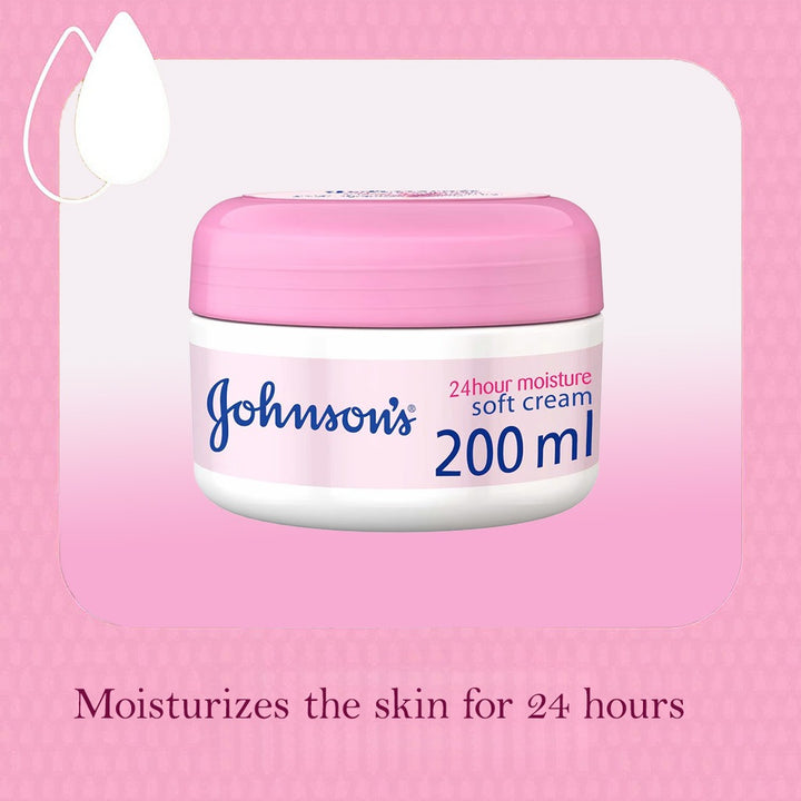 Johnson's 24 hour Moisture Soft Cream For Face & Body 200ml - Easy Pharmacy LLC