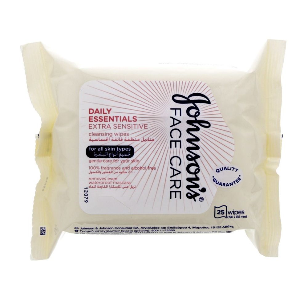 Johnson's Daily Essentials Cleansing Wipes for All Skin Types 25's - Easy Pharmacy LLC