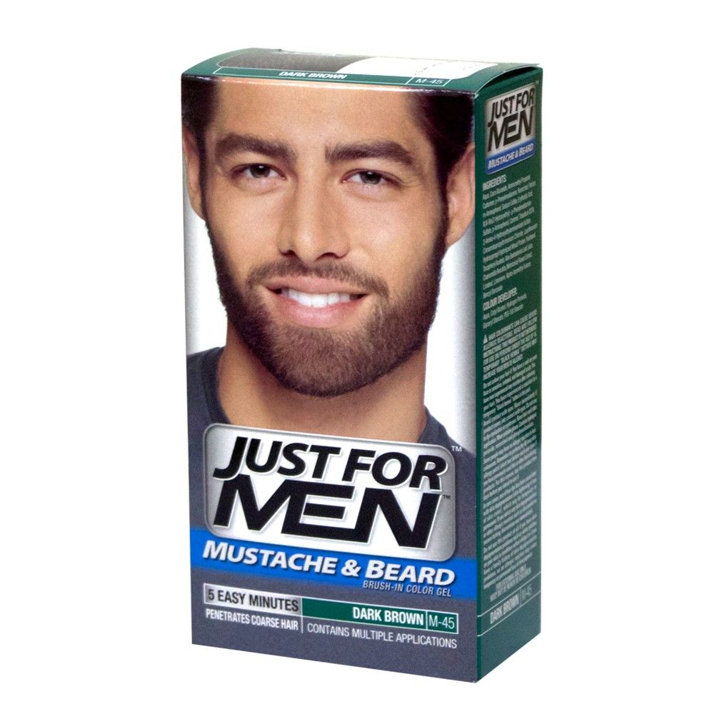 Just For Men Mustache & Beard Dark Brown Brush-In Color Gel M-45 - Easy Pharmacy LLC
