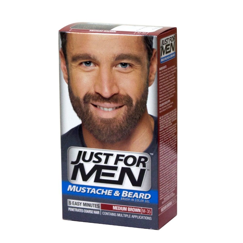Just For Men Mustache & Beard Medium Brown Brush-In Color Gel M-35 - Easy Pharmacy LLC