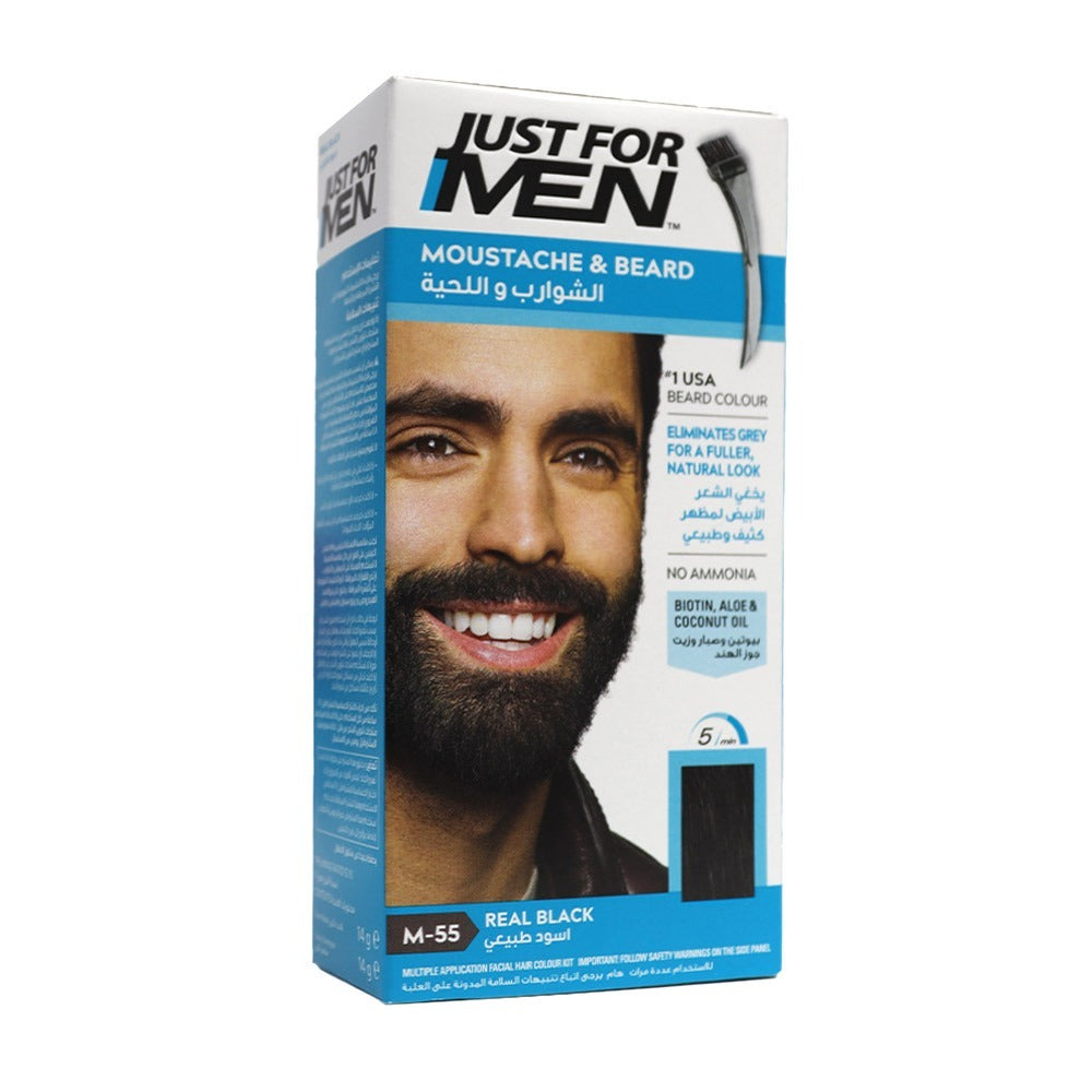 Just For Men Mustache & Beard Color Gel Real Black M-55 - Easy Pharmacy LLC