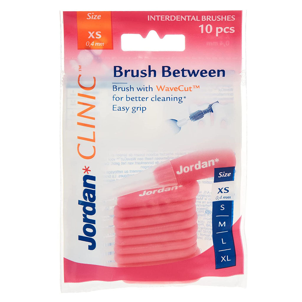 Jordan Clinic Brush Between Interdental Brushes For Gum Health, X-Small, Pack of 10's - Easy Pharmacy LLC