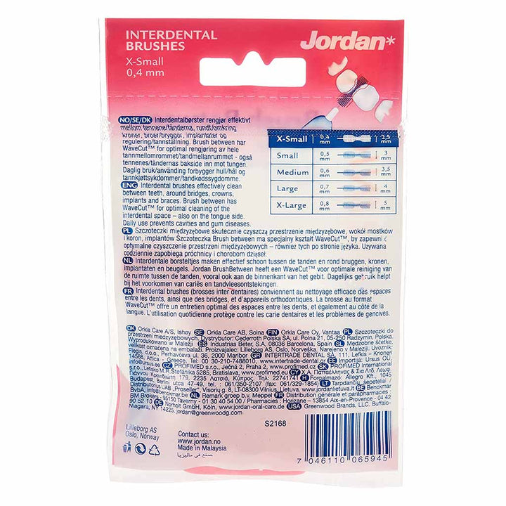 Jordan Clinic Brush Between Interdental Brushes For Gum Health, X-Small, Pack of 10's - Easy Pharmacy LLC