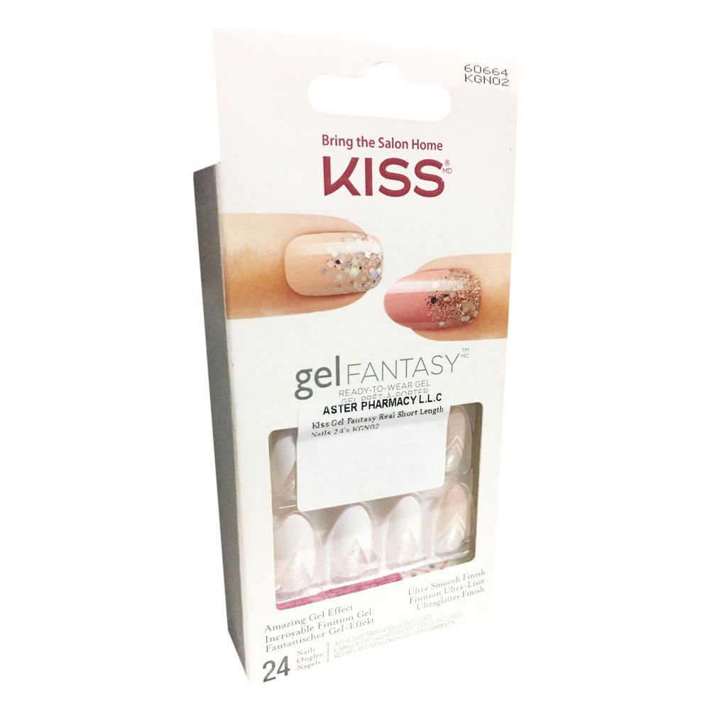 Kiss Gel Fantasy Real Short Length Nails 24's KGN02 - Easy Pharmacy LLC