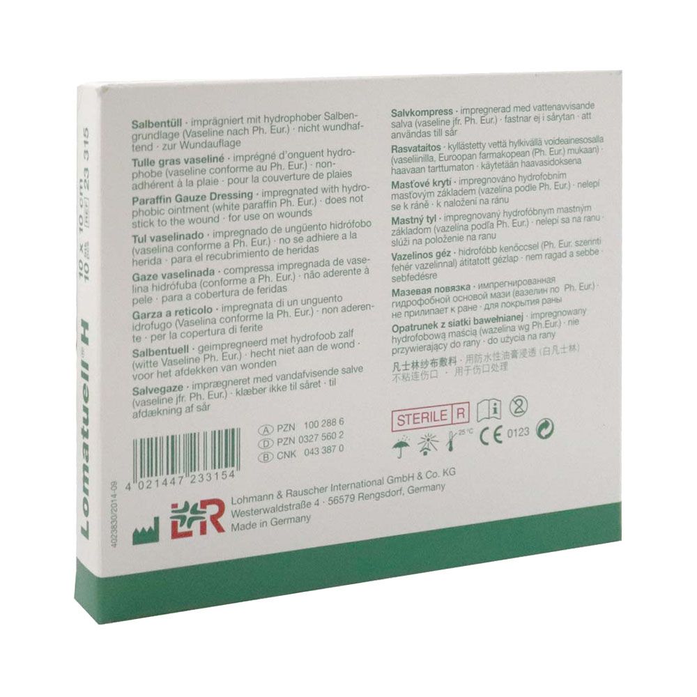 Lohmann & Rauscher Lomatuell H Paraffin Gauze Dressing 10 x 10 cm 10's - Easy Pharmacy LLC