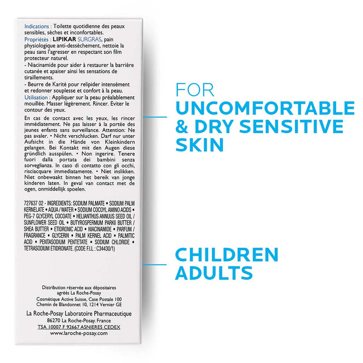 La Roche-Posay Lipikar Anti-Dryness Cleansing Soap Bar 150g - Easy Pharmacy LLC