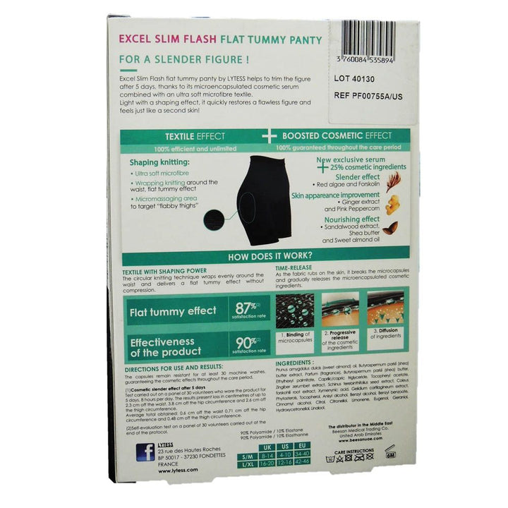 Lytess Excel Slim Flash Flat Tummy Panty Black L/XL PF00755A - Easy Pharmacy LLC