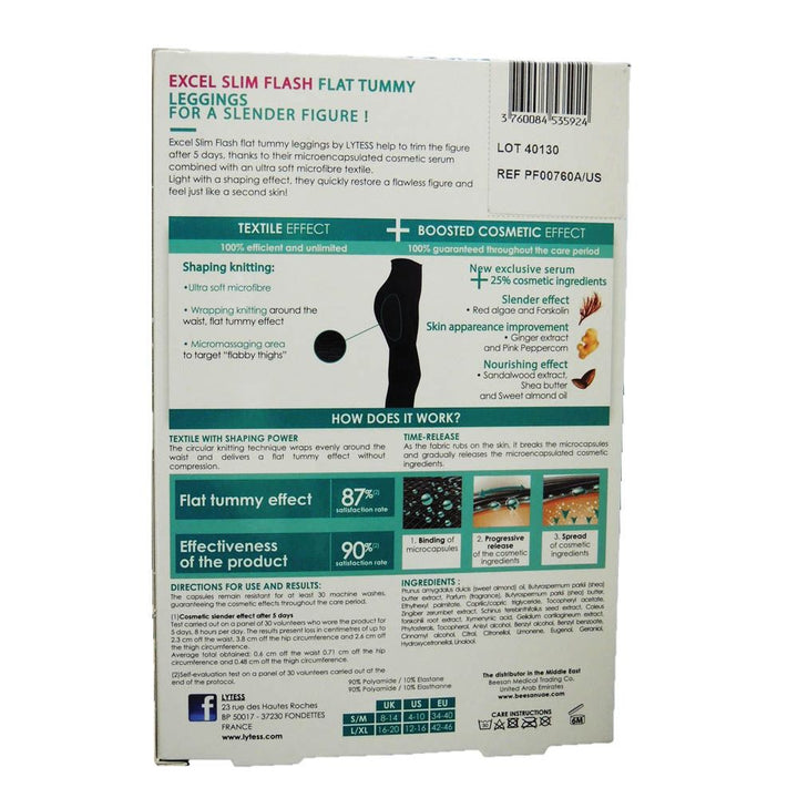 Lytess Excel Slim Flash Flat Tummy Leggings Black S/M PF00760A - Easy Pharmacy LLC