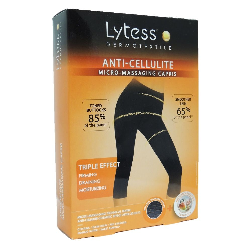 Lytess Anti-Cellulite Micro-Massaging Capris Black L/XL PF00808A - Easy Pharmacy LLC