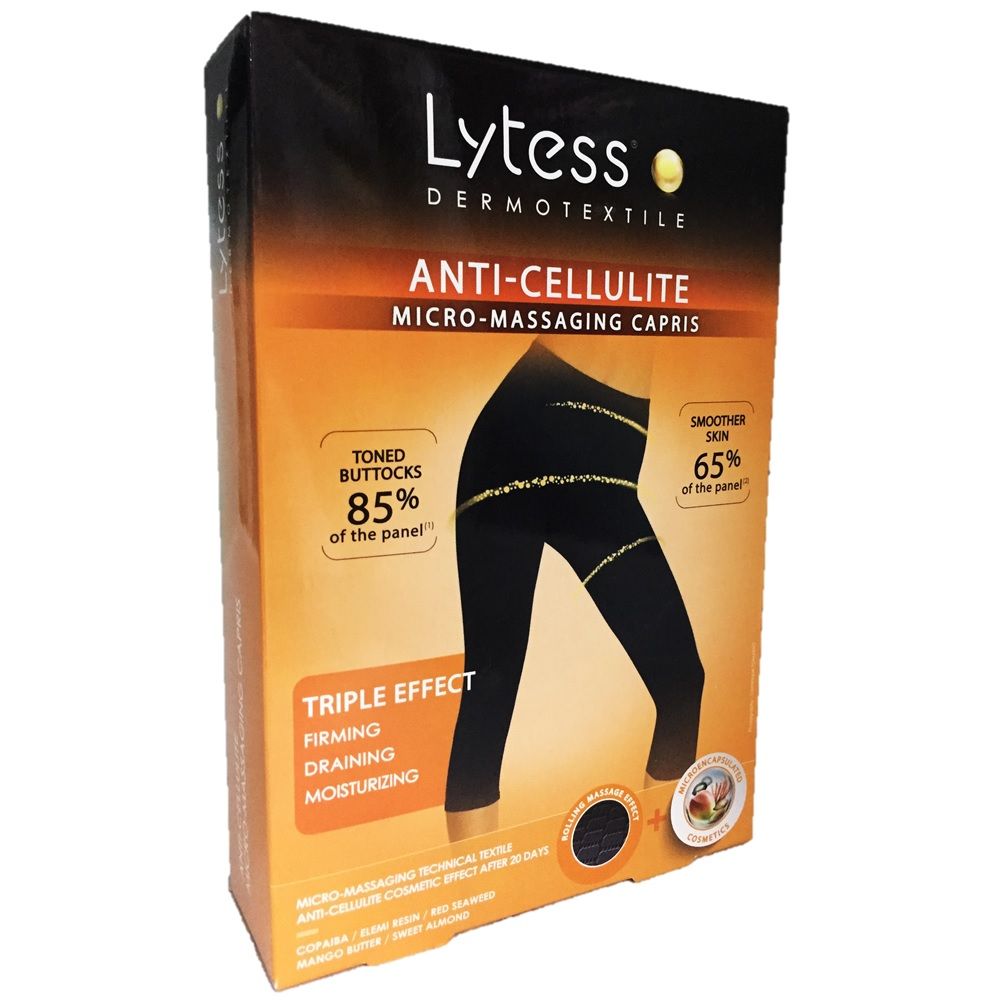 Lytess Anti-Cellulite Micro-Massaging Capris Black S/M PF00807A - Easy Pharmacy LLC