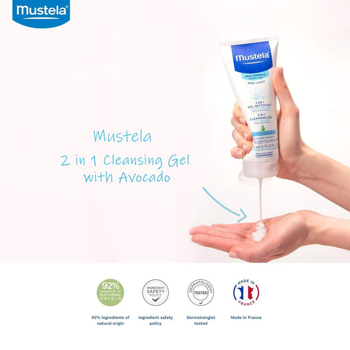 Mustela Baby 2 in 1 Cleansing Gel For Hair & Body 200 mL - Easy Pharmacy LLC