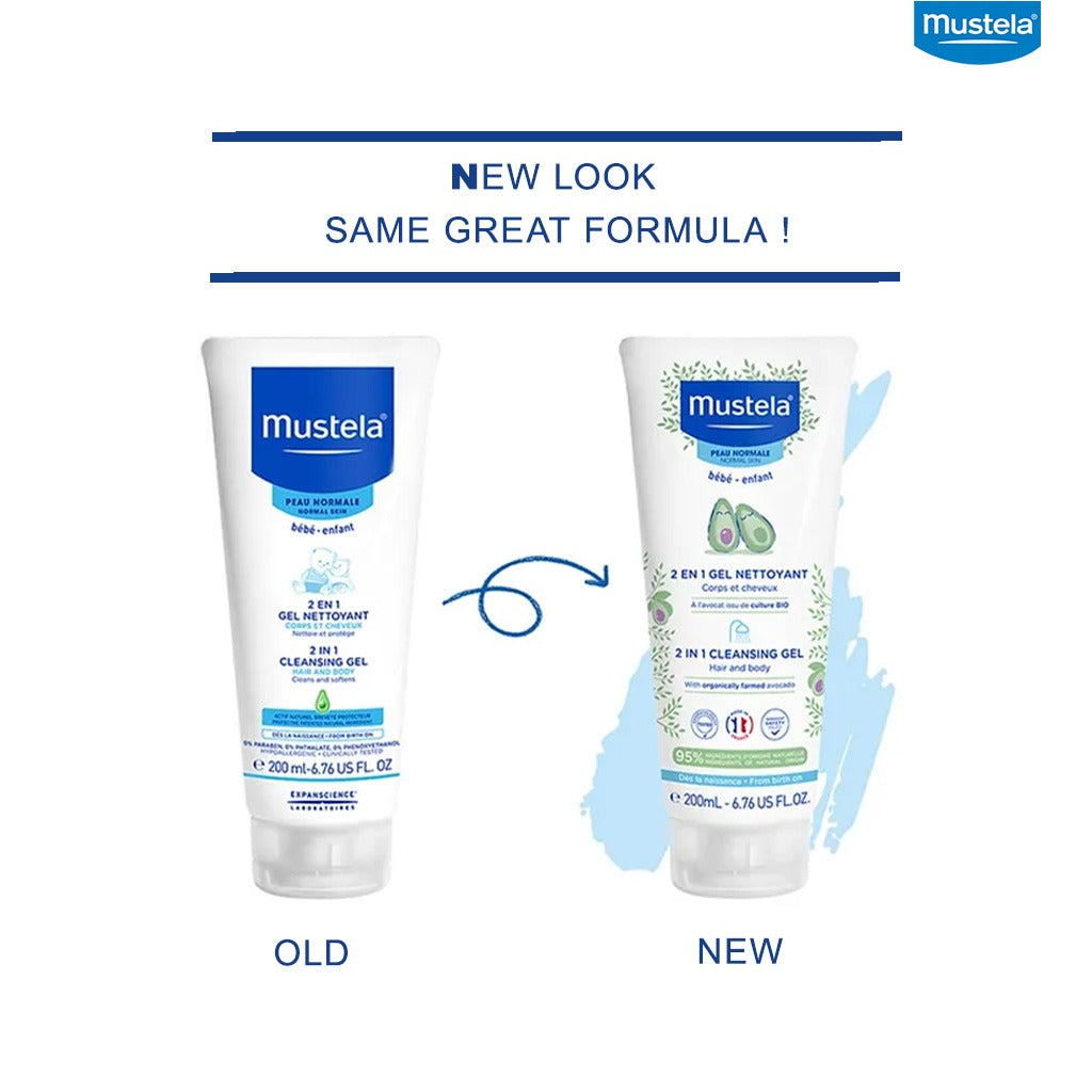 Mustela Baby 2 in 1 Cleansing Gel For Hair & Body 200 mL - Easy Pharmacy LLC