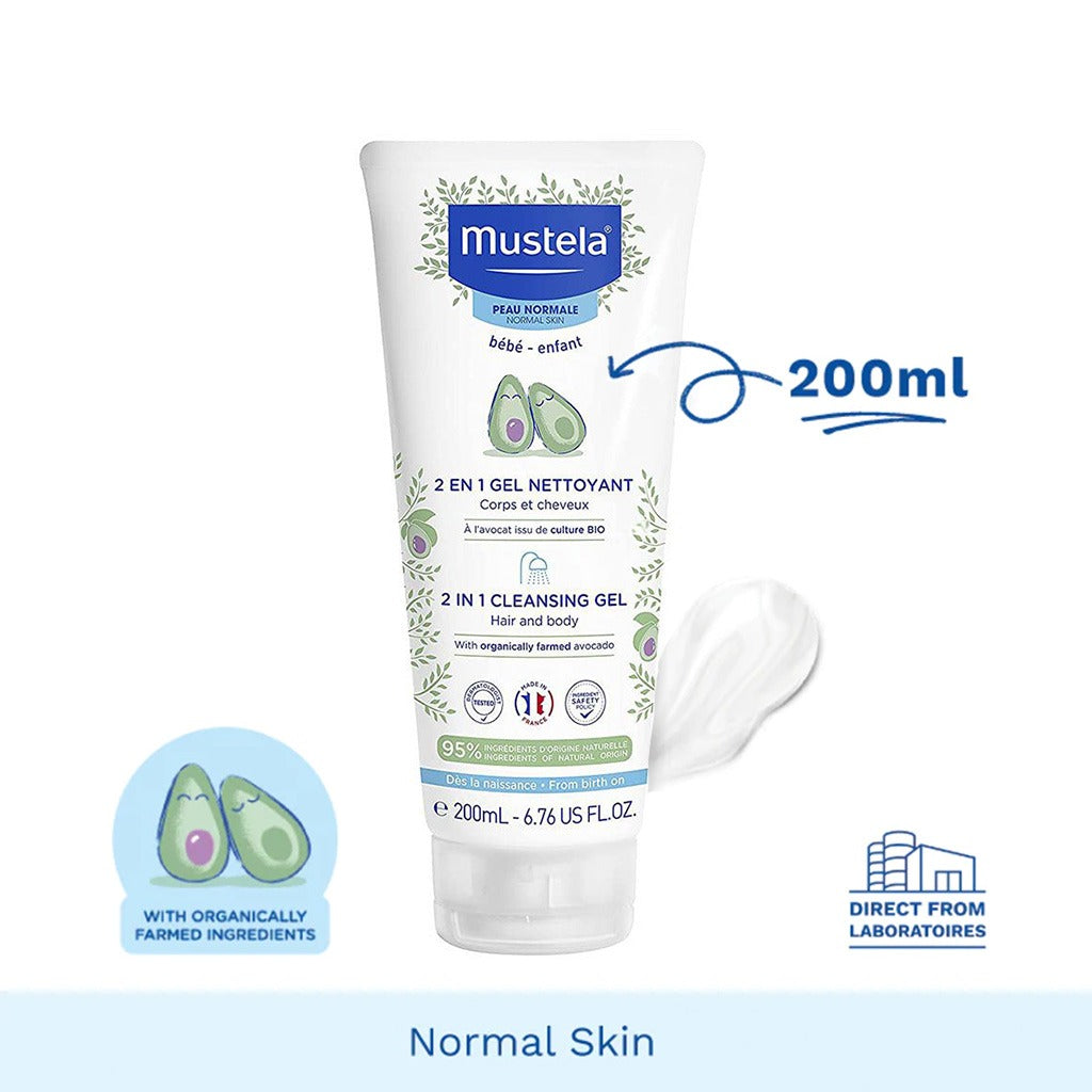 Mustela Baby 2 in 1 Cleansing Gel For Hair & Body 200 mL - Easy Pharmacy LLC