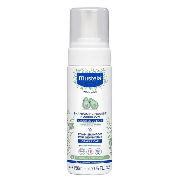 Mustela Baby Cradle Cap Foam Shampoo For Newborn, Tear-Free & Fragrance-Free 150ml