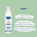 Mustela Baby Cradle Cap Foam Shampoo For Newborn, Tear-Free & Fragrance-Free 150ml