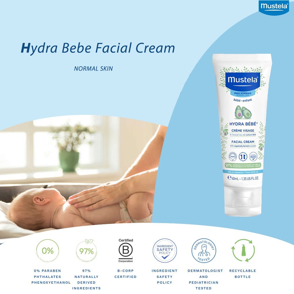 Mustela Baby Hydra Bebe Facial Cream With Avocado 40 mL - Easy Pharmacy LLC