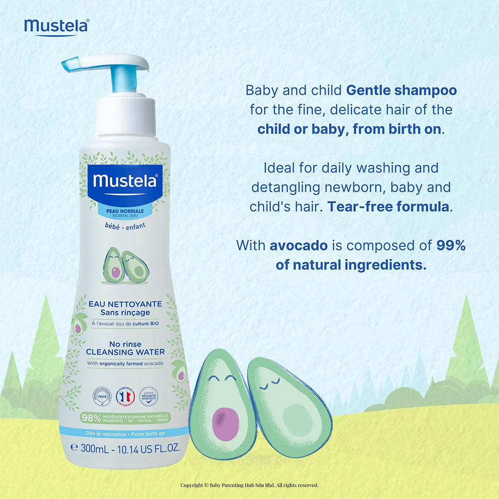 Mustela Baby No-Rinse Cleansing Water For Face & Diaper Area 300ml - Easy Pharmacy LLC