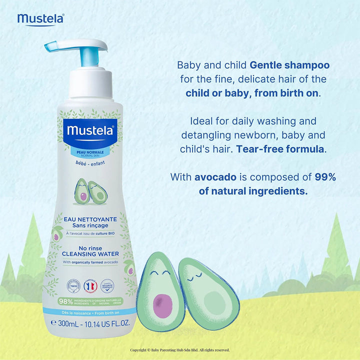 Mustela Baby No-Rinse Cleansing Water For Face & Diaper Area 300ml - Easy Pharmacy LLC