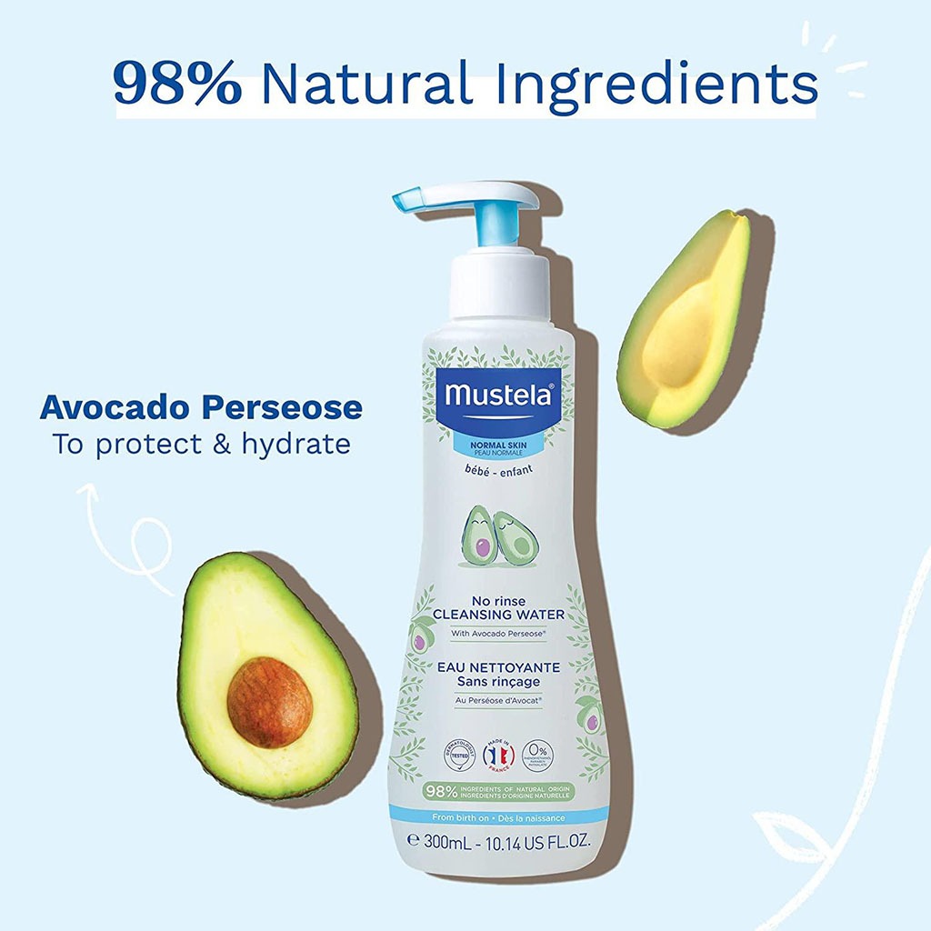Mustela Baby No-Rinse Cleansing Water For Face & Diaper Area 300ml - Easy Pharmacy LLC