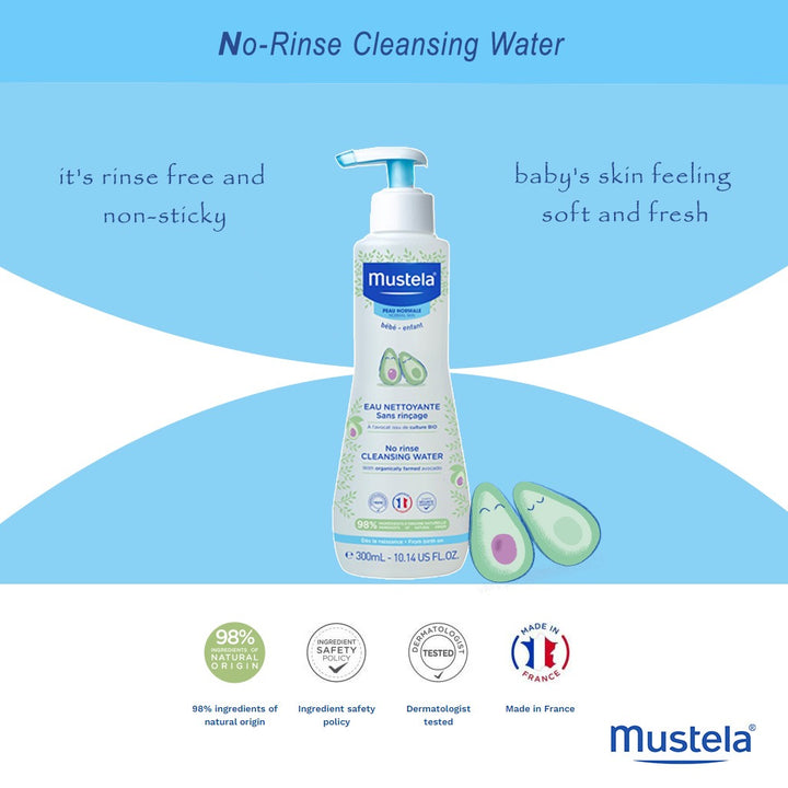 Mustela Baby No-Rinse Cleansing Water For Face & Diaper Area 300ml - Easy Pharmacy LLC
