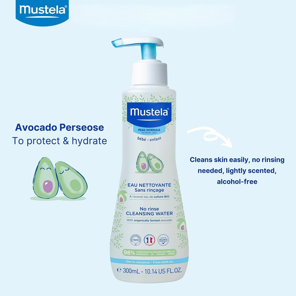 Mustela Baby No-Rinse Cleansing Water For Face & Diaper Area 300ml - Easy Pharmacy LLC