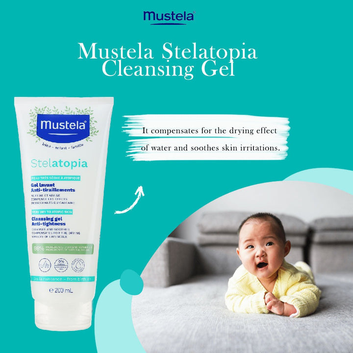 Mustela Baby Stelatopia Cleansing Gel For Atopic Prone Skin, Fragrance-Free 200ml - Easy Pharmacy LLC