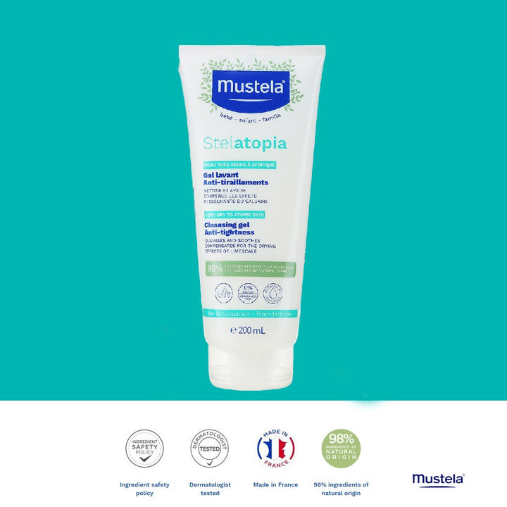 Mustela Baby Stelatopia Cleansing Gel For Atopic Prone Skin, Fragrance-Free 200ml - Easy Pharmacy LLC
