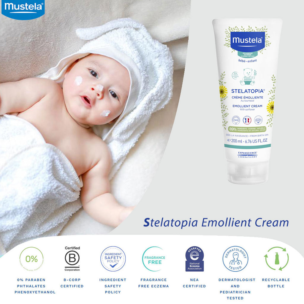 Mustela Stelatopia Emollient Face & Body Baby Cream For Dry & Atopic-Prone Skin 200 mL - Easy Pharmacy LLC