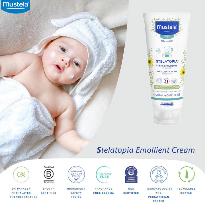 Mustela Stelatopia Emollient Face & Body Baby Cream For Dry & Atopic-Prone Skin 200 mL - Easy Pharmacy LLC