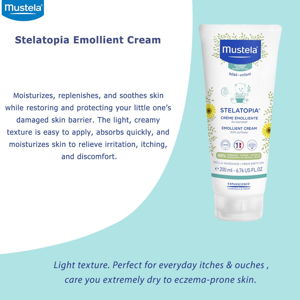 Mustela Stelatopia Emollient Face & Body Baby Cream For Dry & Atopic-Prone Skin 200 mL - Easy Pharmacy LLC