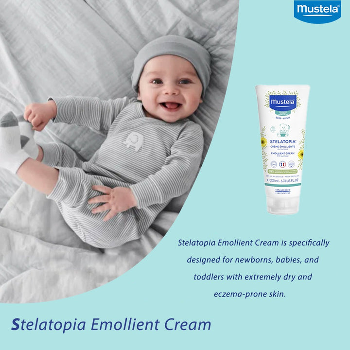 Mustela Stelatopia Emollient Face & Body Baby Cream For Dry & Atopic-Prone Skin 200 mL - Easy Pharmacy LLC