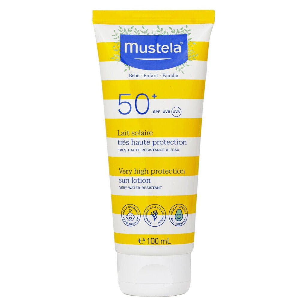 Mustela Very High Protection SPF50+ Sunscreen Lotion For Face and Body, Water Resistant 100ml - Easy Pharmacy LLC