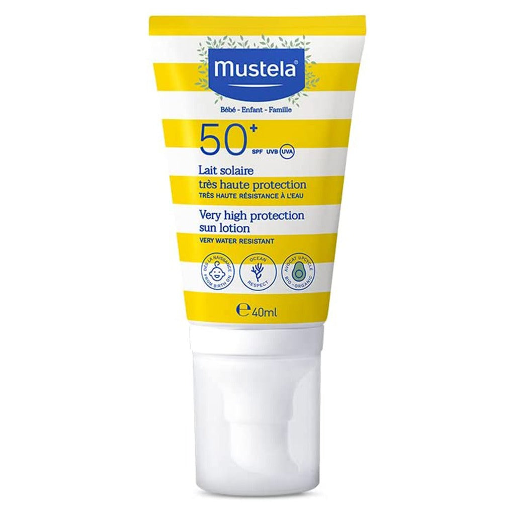Mustela Very High Protection SPF50+ Facial Sunscreen Lotion For Baby, Water Resistant 40ml - Easy Pharmacy LLC