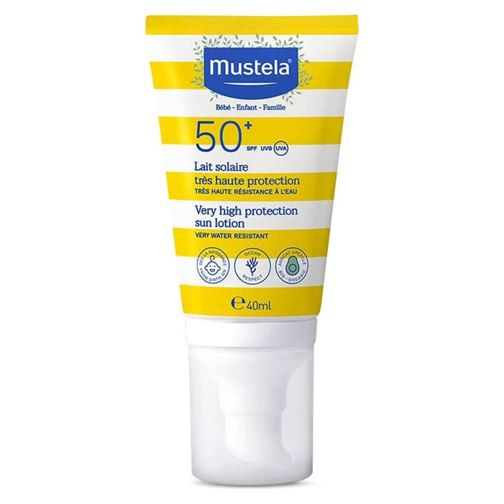 Mustela Very High Protection SPF50+ Facial Sunscreen Lotion For Baby, Water Resistant 40ml - Easy Pharmacy LLC