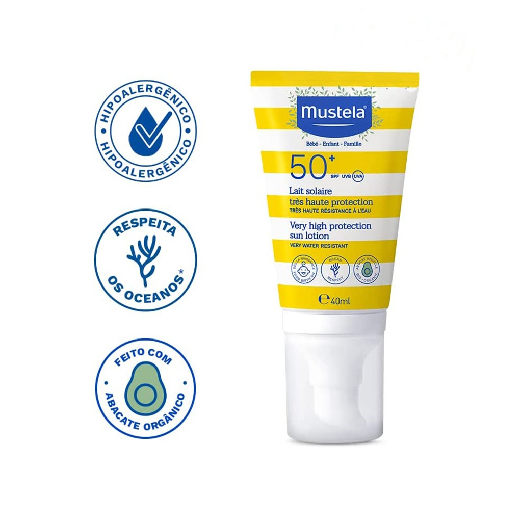 Mustela Very High Protection SPF50+ Facial Sunscreen Lotion For Baby, Water Resistant 40ml - Easy Pharmacy LLC