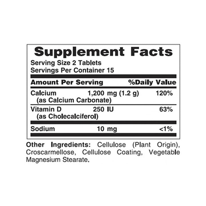 Nature's Bounty Calcium 600 Plus Vitamin D Tablets 30's - Easy Pharmacy LLC