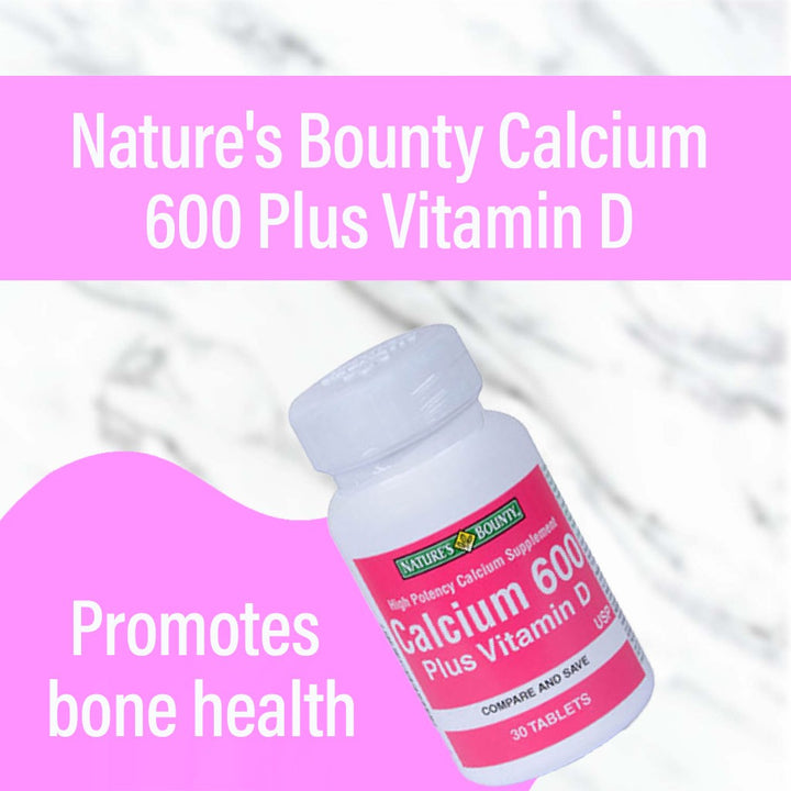 Nature's Bounty Calcium 600 Plus Vitamin D Tablets 30's - Easy Pharmacy LLC