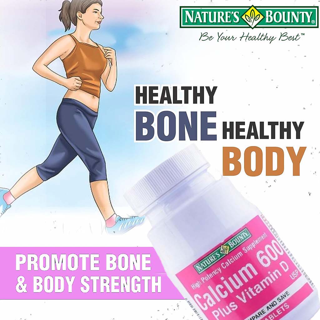 Nature's Bounty Calcium 600 Plus Vitamin D Tablets 60's - Easy Pharmacy LLC