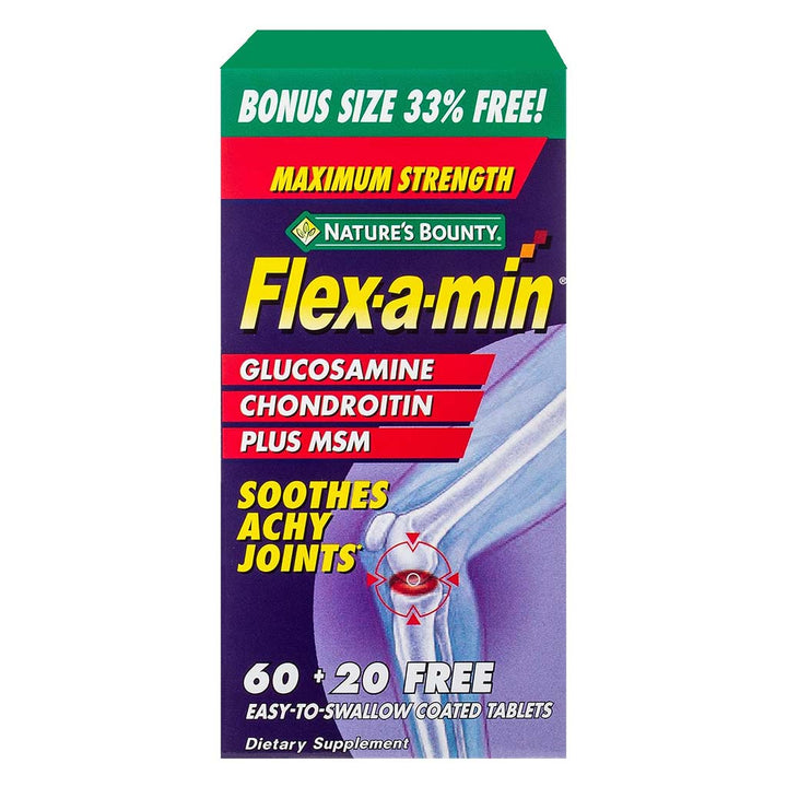 Nature's Bounty Flex-a-min Maximum Strength Glucosamine Supplement Tablets For Joints, Pack of 60's - Easy Pharmacy LLC
