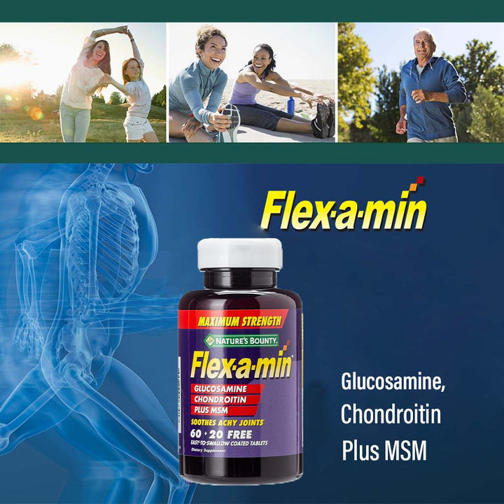 Nature's Bounty Flex-a-min Maximum Strength Glucosamine Supplement Tablets For Joints, Pack of 60's - Easy Pharmacy LLC