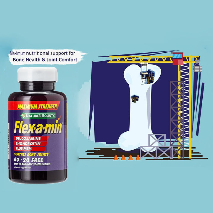 Nature's Bounty Flex-a-min Maximum Strength Glucosamine Supplement Tablets For Joints, Pack of 60's - Easy Pharmacy LLC