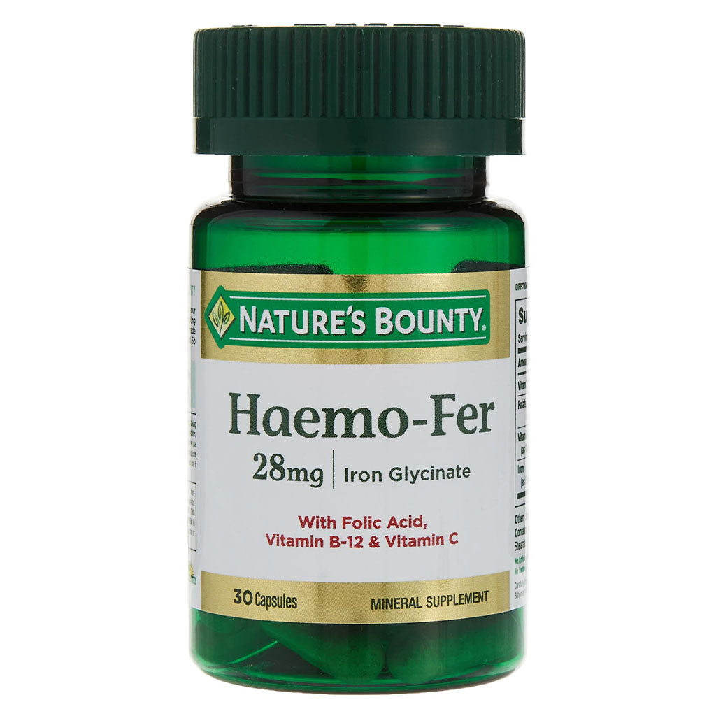 Nature's Bounty Haemo-Fer 28 mg Capsules 30's - Easy Pharmacy LLC