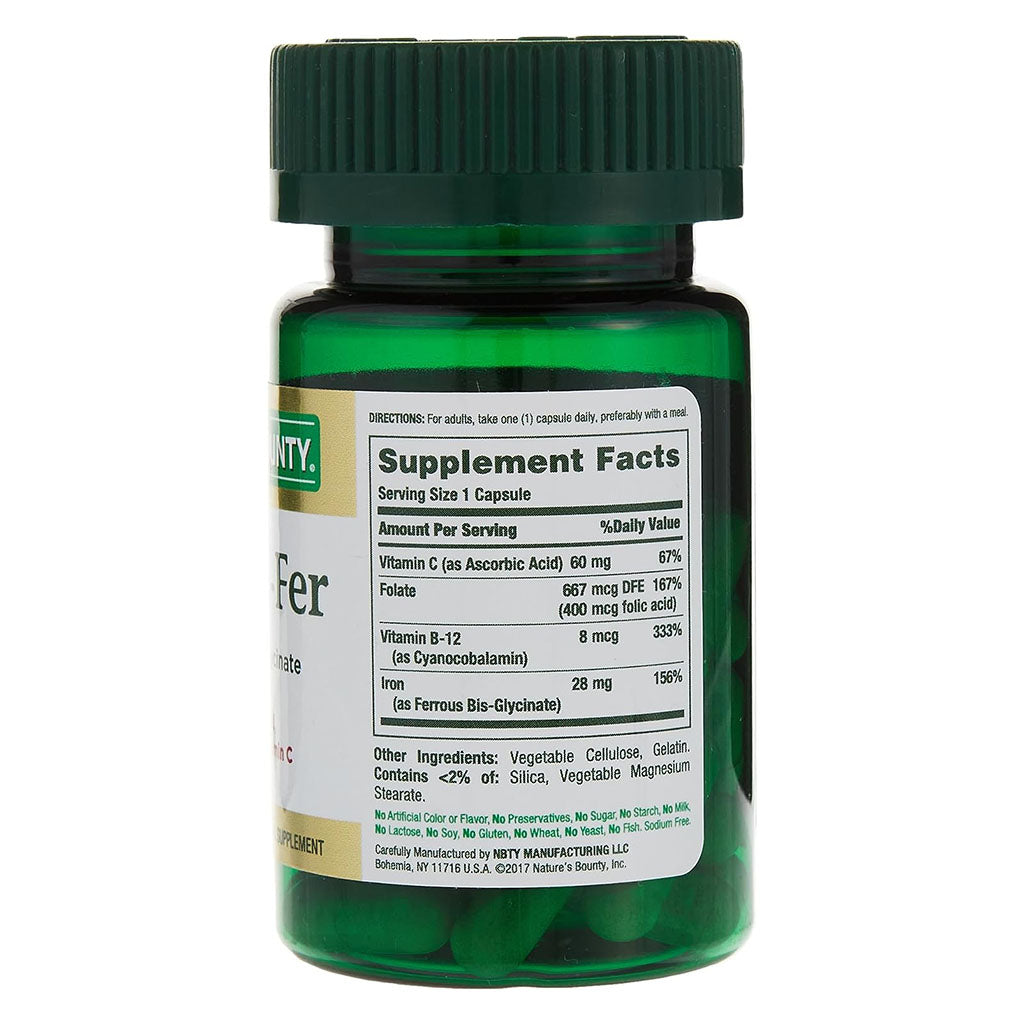 Nature's Bounty Haemo-Fer 28 mg Capsules 30's - Easy Pharmacy LLC