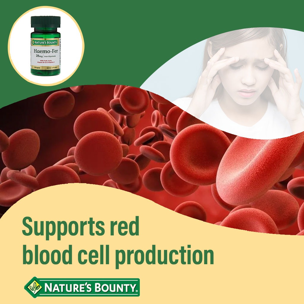Nature's Bounty Haemo-Fer 28 mg Capsules 30's - Easy Pharmacy LLC