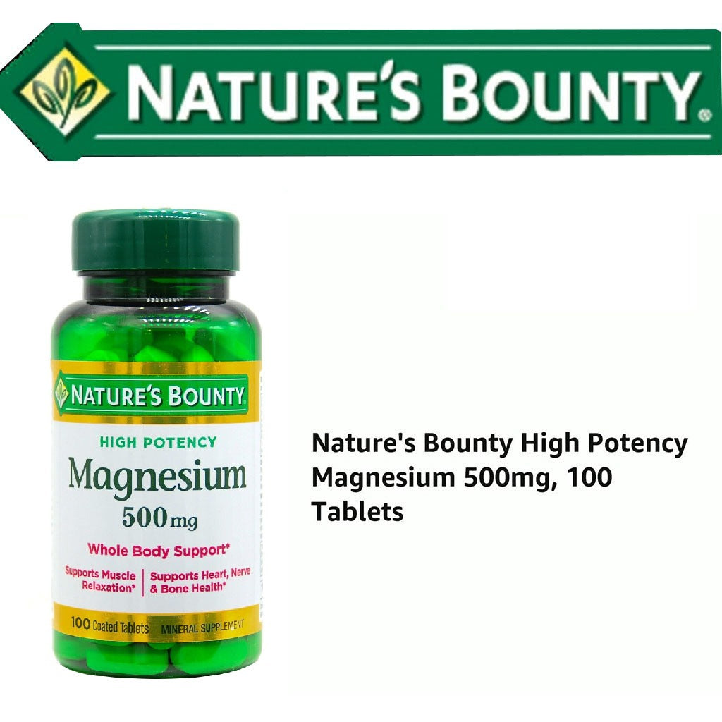 Nature's Bounty High Potency Magnesium 500 mg Tablets 100's - Easy Pharmacy LLC